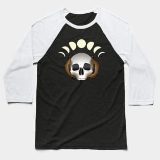 Moon Phase Skull Dark skin Baseball T-Shirt